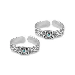 Taraash 92.5 Sterling Silver Butterfly Toe Rings image 1