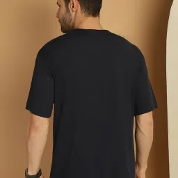 Vimal Jonney Dark Navy Regular Fit Printed Oversized Crew T-Shirt image 2