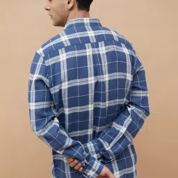 Code By Lifestyle Blue Regular Fit Checks Shirt image 2