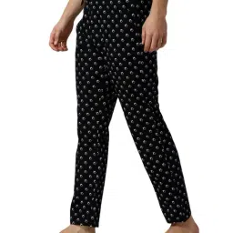 Peter England Black Cotton Regular Fit Printed Nightwear Pyjamas image 3