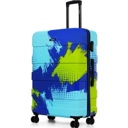 Nasher Miles Jet Set Go Real Hard Polycarbonate Printed Check-in Blue Green 28 inch Trolley Bag image 2