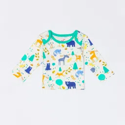 H by Hamleys Infants Boys White & Green Printed Full Sleeves T-Shirt (Pack Of 2) image 3