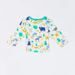 H by Hamleys Infants Boys White & Green Printed Full Sleeves T-Shirt (Pack Of 2) image 2