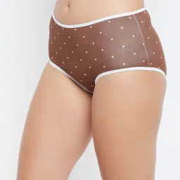 Clovia Brown Printed Hipster Panty image 3