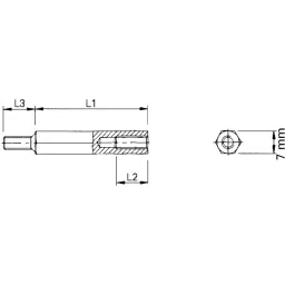 ESSENTRA COMPONENTS Standoff M4 Thread 20 mm Body Brass Male/Female, HTSB-M4-20-7-2 image 3