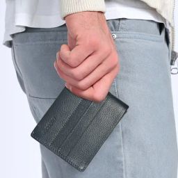 SASSORA HUNG Navy Textured Medium Leather Bi-Fold Wallet-picture-48