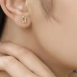 Mia by Tanishq 14 KT Yellow Gold Dhanteras Inspired Diamond Stud Earrings image 2