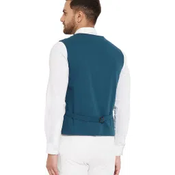 Hypernation Teal Regular Fit Waistcoat image 2