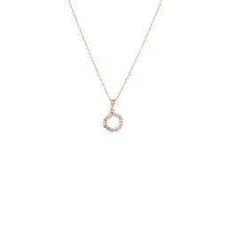 Prita by Priyaasi Rose Gold American Diamond & Crystal Studded Pendant & Earring Set image 4