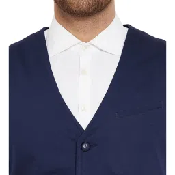 Hypernation Navy Regular Fit Waistcoat image 4