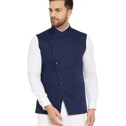 Hypernation Navy Regular Fit Waistcoat image 1