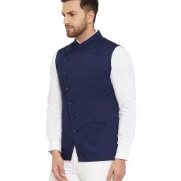 Hypernation Navy Regular Fit Waistcoat image 3