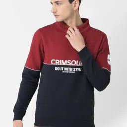 Crimsoune Club Maroon & Navy Regular Fit Sweatshirt image 1
