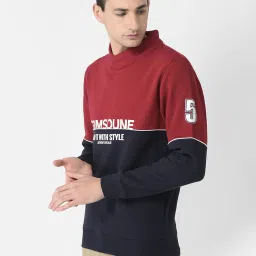 Crimsoune Club Maroon & Navy Regular Fit Sweatshirt image 3
