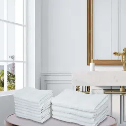 bianca LORENA [12pc] 100% Cotton Super-Soft Terry Towels -4pc Hand, 8pc Face (d`ross) solid-white image 1