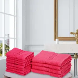 bianca LORENA [12pc] 100% Cotton Super-Soft Terry Towels -4pc Hand, 8pc Face (d`ross) solid-pink image 1