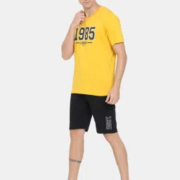 Masculino Latino Yellow Regular Fit Printed Nightwear Set image 3