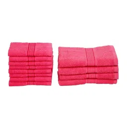 bianca LORENA [12pc] 100% Cotton Super-Soft Terry Towels -4pc Hand, 8pc Face (d`ross) solid-pink image 2
