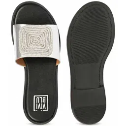 ViviBlu Women's Silver Slide Sandals image 4