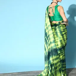 KIMISHA Tie and Dye Satin Saree image 2