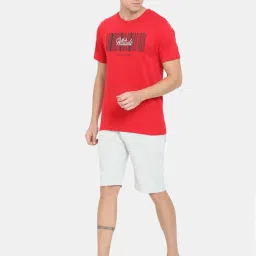 Masculino Latino Red Regular Fit Printed Nightwear Set image 3