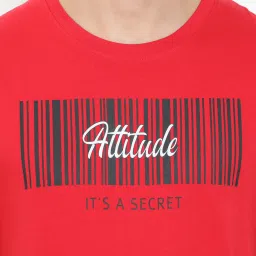 Masculino Latino Red Regular Fit Printed Nightwear Set image 4