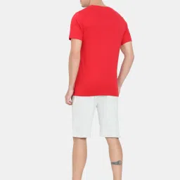 Masculino Latino Red Regular Fit Printed Nightwear Set image 2