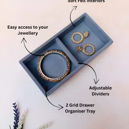 La Trove Grey 2 Grid Reusable Jewellery Organiser image 5