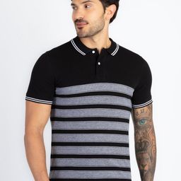 Status Quo Striped Polo Collar T-shirt-picture-9