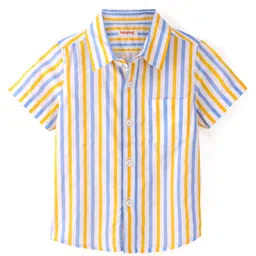 Babyhug 100% Cotton Half Sleeves Striped Shirt - Multicolour-picture-19