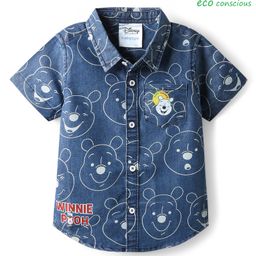 Babyoye Disney Cotton Woven Half Sleeves Shirt With Winnie The Pooh Print - Navy Blue-picture-35