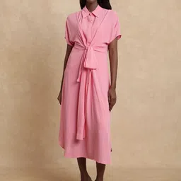 RAREISM Women Somnur Dusky Pink Shirt Midi Dress-picture-10