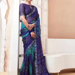 DURGA EMPORIO Bandhani Printed Pure Chiffon Bandhani Saree image 4