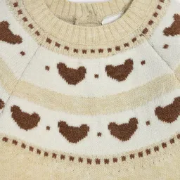 Mi Arcus Full Sleeves Knitted Romper -  Cream image 4