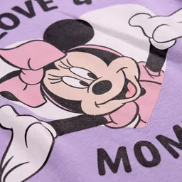 Babyhug Disney Interlock Knit Full Sleeves Rompers with Minnie Mouse Print - Lilac image 3