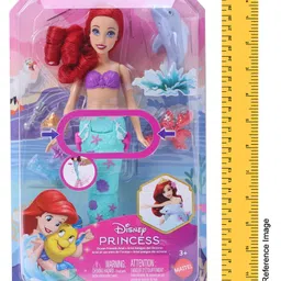 Disney Princess Ocean Friends Ariel Swimming Mermaid Doll with Squirt Toy Figure & Accessories Multicolour - Height 28.5 cm image 3
