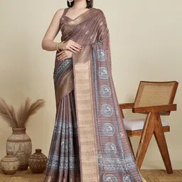 Moda Rapido Ethnic Motifs Zari Silk Blend Handloom Banarasi Saree-picture-38