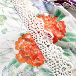 Hugsntugs Cotton Full Sleeves Butterfly Printed & Lace Embellished Printed Top - Off White image 5