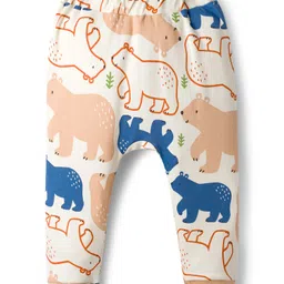 Babyoye 100% Cotton Interlock Knit Full Length Diaper Leggings Pack Of 2 - Orange & White image 4