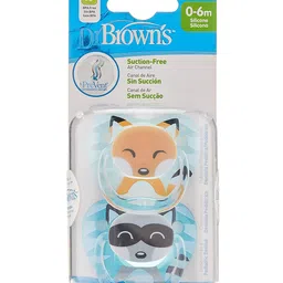 Dr. Brown's PreVent Printed Shield Soother Stage 1 Pack of 2 - Teal & Grey image 5