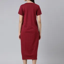 Kryptic Maroon Printed Night Dress image 2