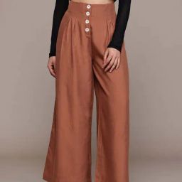 Label Ritu Kumar Brown Fitted Trousers-picture-23