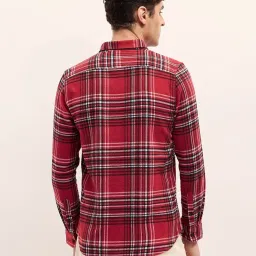 The Bear House Red Cotton Slim Fit Checks Shirt image 2