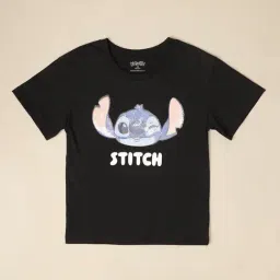 Kidsville Lilo & Stitch Printed Oversized Tshirt For Girls image 5