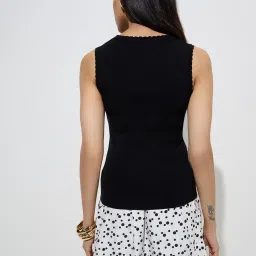 Wardrobe by Westside Black Ribbed-Textured Top image 2