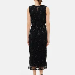 Kazo Black Silk Embellished Midi Dress image 2