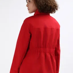 TOMMY HILFIGER Red Polyamide Solid Jacket image 2