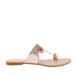 Shoetopia Kids Beige Toe Ring Sandals-picture-27