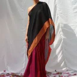 Chidiyaa Belladonna Handwoven Cotton Saree - LIDD-picture-33