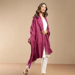 Fabindia Magenta Regular Fit Woven Design Shawl image 2